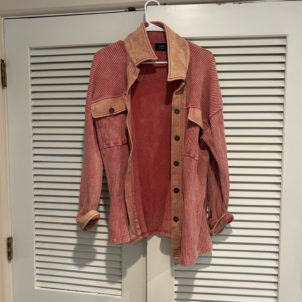 Vici Pink Utility Jacket Corduroy Style